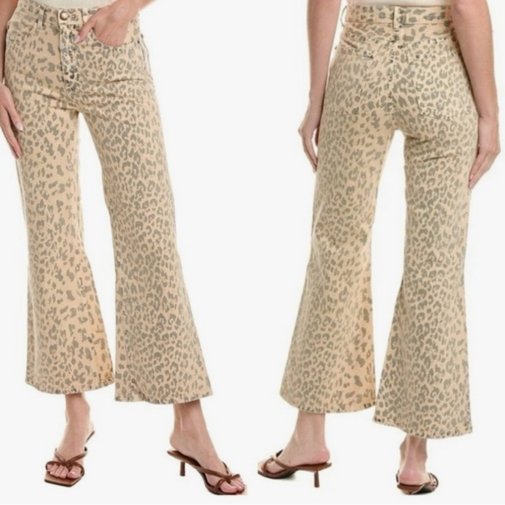 The great kick bell jeans vintage leopard print flare